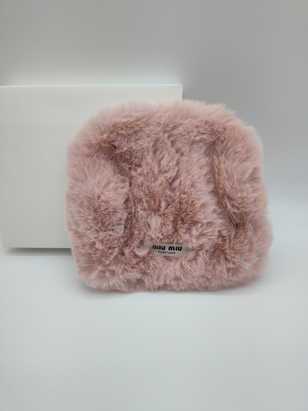 MIU MIU Parfums Pink Faux Fur Cosmetic Pouch Pochette Rose NIB